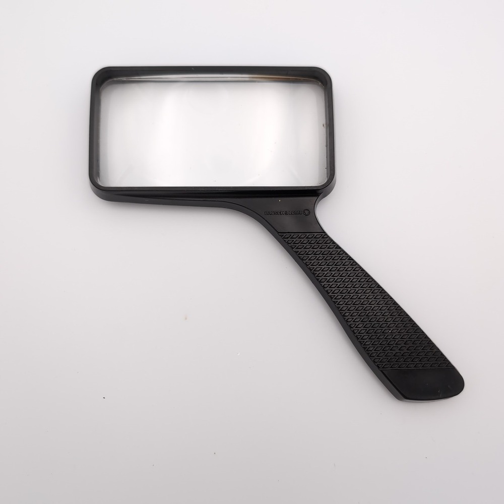 Vintage Bausch & Lomb Magnifying Glass Black Rectangular Handheld Reading Tool
